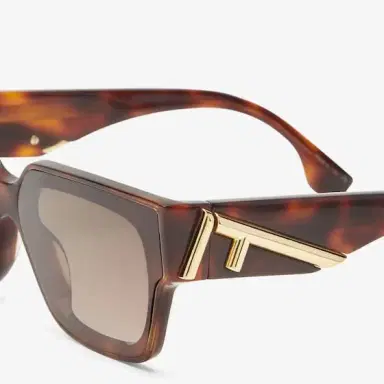 Fendi Rectangular First eyeglasses in Havana acetate | Thumbnail 3