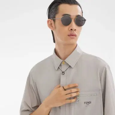 Fendi Round, ultra-light sunglasses made of metal with a dark | Thumbnail 4 Fendi Round, ultra-light sunglasses made of metal with a dark | Thumbnail 4