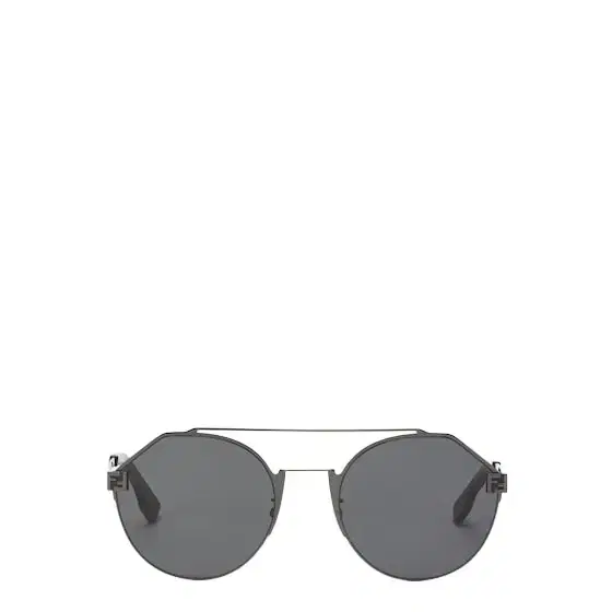 Round, ultra-light sunglasses made of metal with a dark