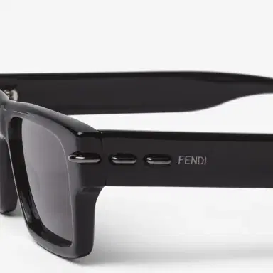 Fendi Rectangular Selleria glasses in black acetate | Thumbnail 3