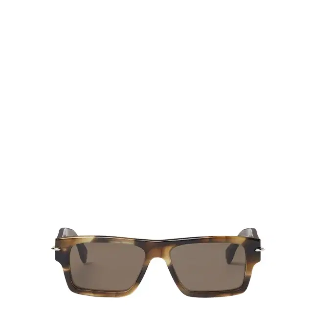 Rectangular Selleria glasses in khaki horn-effect