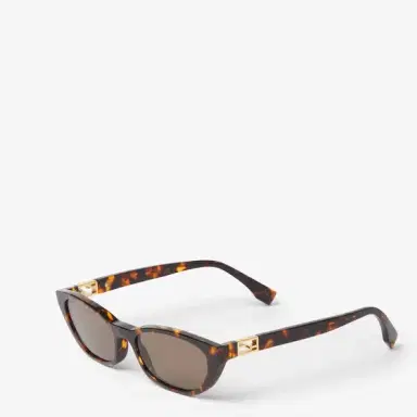 Fendi Cat-eye Baguette glasses in Havana acetate, decorated | Thumbnail 2