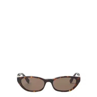 Fendi Cat-eye Baguette glasses in Havana acetate, decorated | Thumbnail 1
