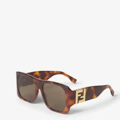 Fendi Large, square Forever glasses in Havana acetate | Thumbnail 2