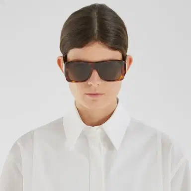 Fendi Large, square Forever glasses in Havana acetate | Thumbnail 4