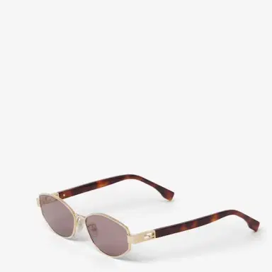 Fendi Oval Baguette glasses in gold-finish metal, decorated | Thumbnail 2 Fendi Oval Baguette glasses in gold-finish metal, decorated | Thumbnail 2