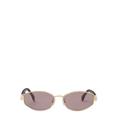 Fendi Oval Baguette glasses in gold-finish metal, decorated | Thumbnail 1 Fendi Oval Baguette glasses in gold-finish metal, decorated | Thumbnail 1