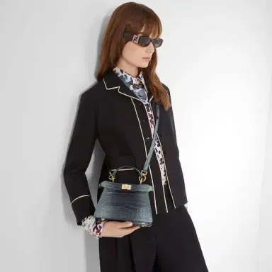 Fendi Forever oval glasses in black acetate | Thumbnail 4