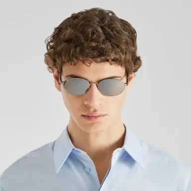 Fendi Metal oval sunglasses with a ruthenium finish | Thumbnail 4 Fendi Metal oval sunglasses with a ruthenium finish | Thumbnail 4