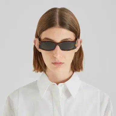 Fendi Oval Forever glasses in Havana acetate | Thumbnail 4