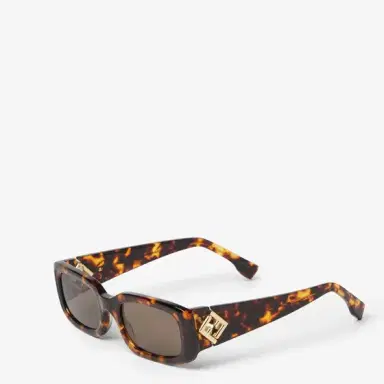 Fendi Rectangular FF Diamonds glasses in dark Havana acetate | Thumbnail 2