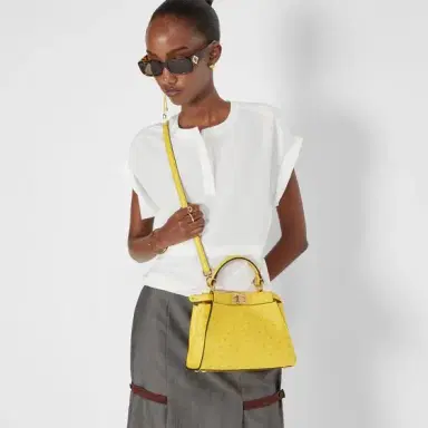Fendi Rectangular FF Diamonds glasses in dark Havana acetate | Thumbnail 4