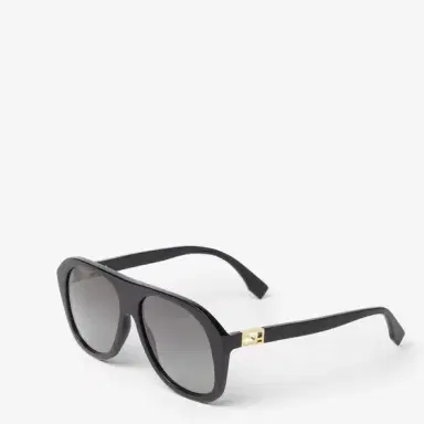 Fendi Aviator-style Baguette glasses in black acetate, decorated | Thumbnail 2 Fendi Aviator-style Baguette glasses in black acetate, decorated | Thumbnail 2