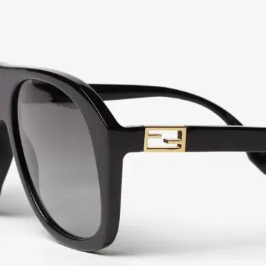 Fendi Aviator-style Baguette glasses in black acetate, decorated | Thumbnail 3 Fendi Aviator-style Baguette glasses in black acetate, decorated | Thumbnail 3
