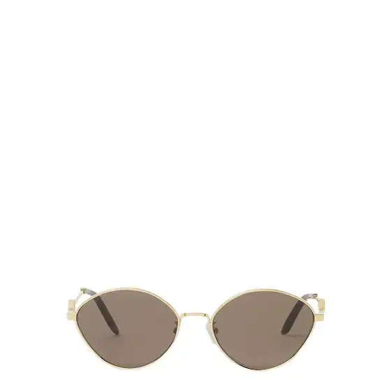 Geometric oval FF Diamonds glasses made of metal with