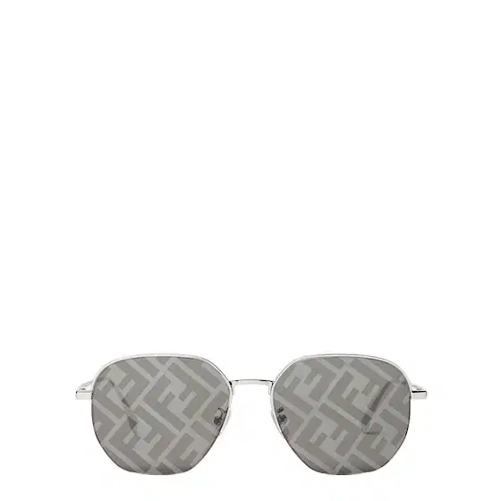 Fendi Round frames in palladium-finish metal