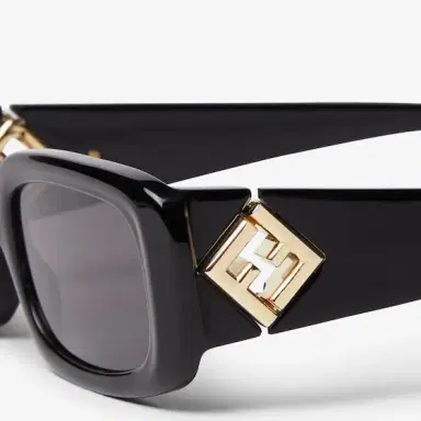 Fendi Rectangular FF Diamonds glasses in black acetate | Thumbnail 3 Fendi Rectangular FF Diamonds glasses in black acetate | Thumbnail 3
