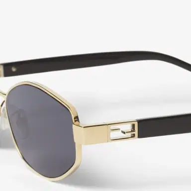 Fendi Oval Baguette glasses in gold-finish metal, decorated | Thumbnail 3 Fendi Oval Baguette glasses in gold-finish metal, decorated | Thumbnail 3