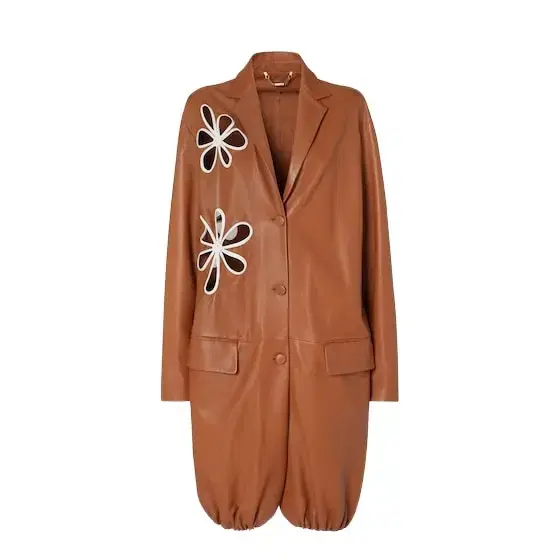 Tailoring-inspired midi overcoat with small lapel collar