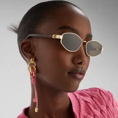 Fendi Oval Baguette glasses in gold-finish metal, decorated | Thumbnail 4 Fendi Oval Baguette glasses in gold-finish metal, decorated | Thumbnail 4