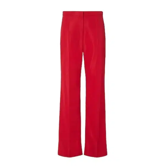 Wide-leg trousers with trouser crease and internal slits at