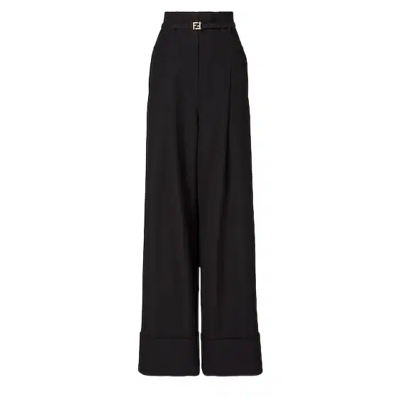 High-waisted trousers with yoke detail and pleats on