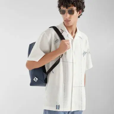 Fendi Shirt with bowling collar and short sleeves | Thumbnail 4 Fendi Shirt with bowling collar and short sleeves | Thumbnail 4