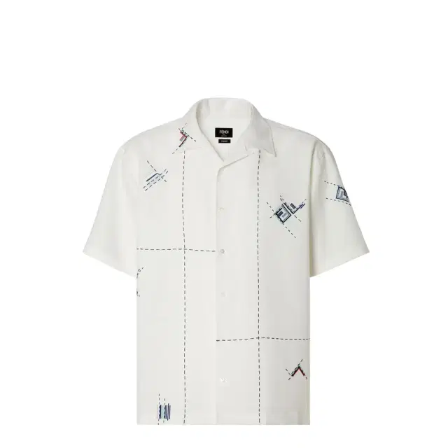 Shirt with bowling collar and short sleeves