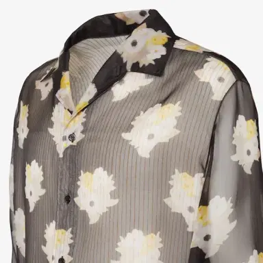 Fendi Oversized shirt with bowling collar and long sleeves | Thumbnail 3