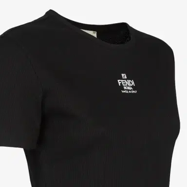 Fendi Cropped slim-fitting top with crew neck and short sleeves | Thumbnail 3