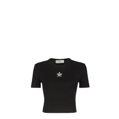 Fendi Cropped slim-fitting top with crew neck and short sleeves | Thumbnail 1
