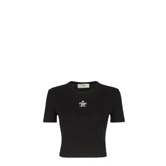 Cropped slim-fitting top with crew neck and short sleeves