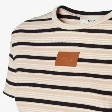Fendi Cropped slim-fitting top with crew neck and short sleeves | Thumbnail 3