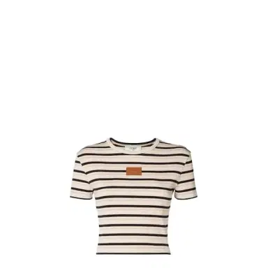 Fendi Cropped slim-fitting top with crew neck and short sleeves | Thumbnail 1