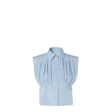 Fendi Short sleeveless top with shirt collar and side slits | Thumbnail 1