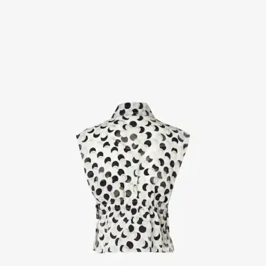Fendi Sleeveless crop top with shirt collar and side slits | Thumbnail 2
