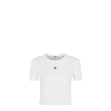 Fendi Cropped slim-fitting top with crew neck and short sleeves | Thumbnail 1 Fendi Cropped slim-fitting top with crew neck and short sleeves | Thumbnail 1