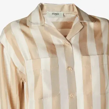 Fendi Long-sleeved shirt with bowling collar and patch pockets | Thumbnail 3