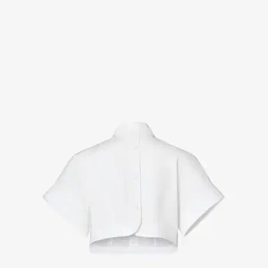 Fendi Cropped shirt with short cocoon sleeves and left-side patch | Thumbnail 2
