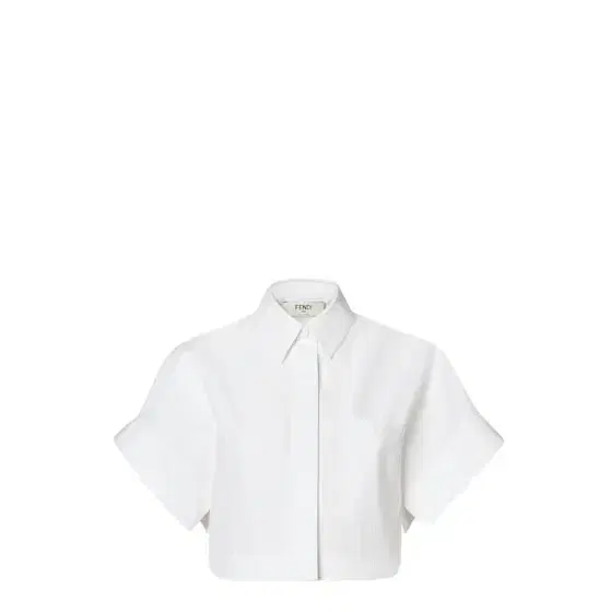 Cropped shirt with short cocoon sleeves and left-side patch Cropped shirt with short cocoon sleeves and left-side patch