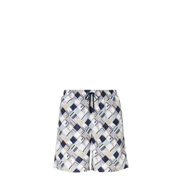 Swim shorts with elasticated waistband and drawstring