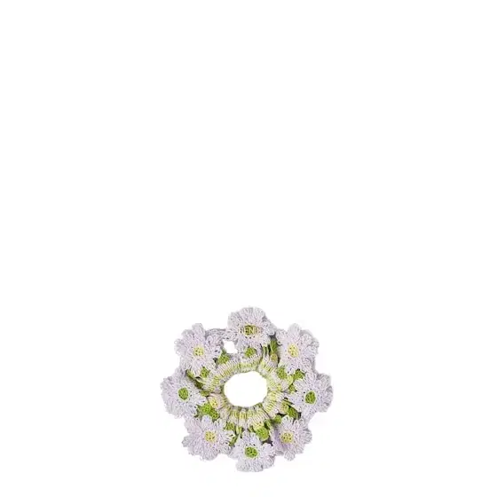 Hair elastic made of lilac floral crocheted cotton