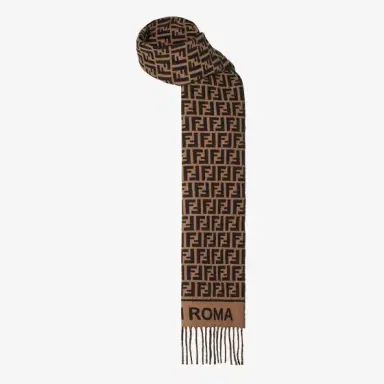 Fendi Scarf made of wool yarn and cashmere with an all-over black | Thumbnail 3
