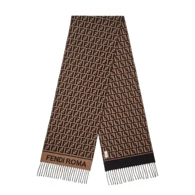 Fendi Scarf made of wool yarn and cashmere with an all-over black | Thumbnail 1