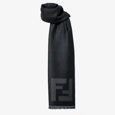 Fendi Rectangular scarf with fringed motif on the short sides | Thumbnail 2