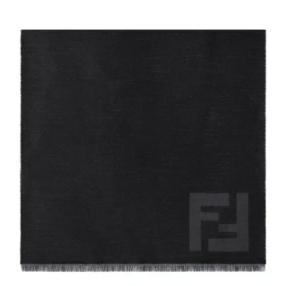 Rectangular scarf with fringed motif on the short sides