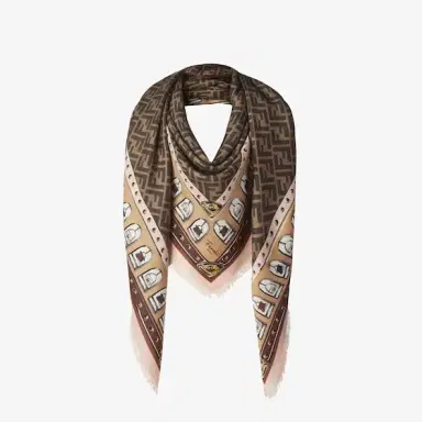 Fendi Large square shawl made of a soft wool and silk blend | Thumbnail 3