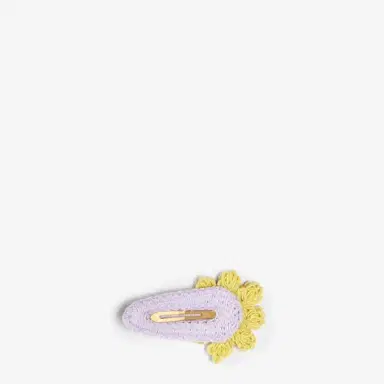 Fendi Hair clip made of lilac crocheted cotton with contrasting | Thumbnail 2
