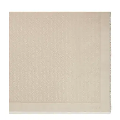 Fendi Large square shawl made in a soft, cream wool and silk | Thumbnail 1 Fendi Large square shawl made in a soft, cream wool and silk | Thumbnail 1