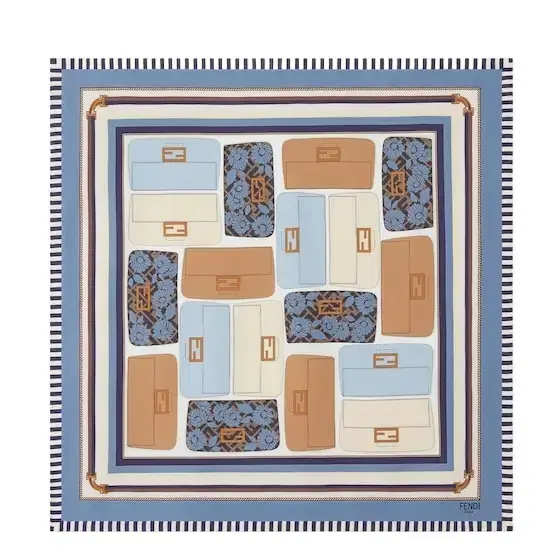Square foulard made of silk twill